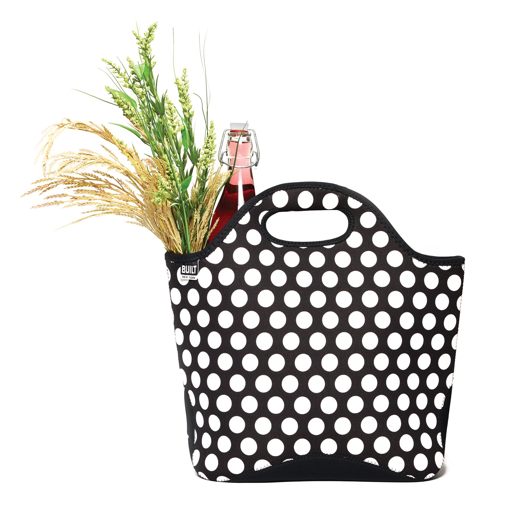 BUILTNY Two Bottle Tote ブラック・ホワイト・ドット Amazon.co.jp: BUILT(ビルト) マーケット トート バッグ ビック ドット